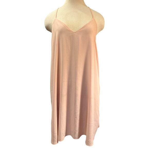 VTG NYMPHE Los Angeles Mini Slip Dress M Blush Pink Minimalist Date Travel Fairy - Picture 1 of 8
